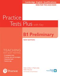 Produktbild: Cambridge English Qualifications: B1 Preliminary Practice Tests Plus with key