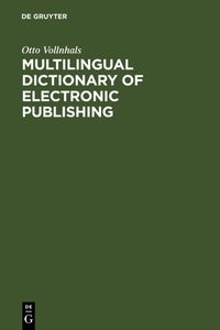 Produktbild: Multilingual Dictionary of Electronic Publishing