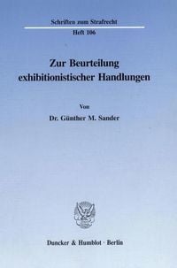 Produktbild: Zur Beurteilung exhibitionistischer Handlungen.