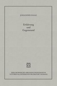 Produktbild: Erfahrung und Gegenstand