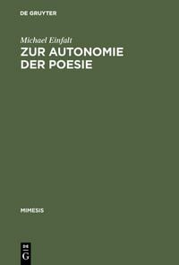 Produktbild: Zur Autonomie der Poesie