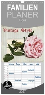 Produktbild: Familienplaner 2027 - Vintage Style mit 5 Spalten (Wandkalender, 21 x 45 cm) CALVENDO