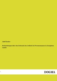 Produktbild: Beobachtungen &uuml;ber den Gebrauch des Artikels bei Personennamen in Xenophons Anabis