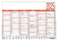 Bild vom Artikel Arbeitstagekalender 2025 - A6 (14,8 x 10,5 cm) - 6 Monate auf 1 Seite - Tafelkalender - Plakatkalender - Jahresplaner - 900-0000 vom Autor 