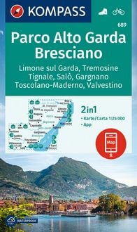 Produktbild: KOMPASS Wanderkarte 689 Parco Alto Garda, Bresciano, Limone sul Garda, Tremosine, Tignale, Sal&ograve;, Gargnano, Toscolano Maderno, Valvestino 1:25.000
