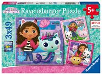Produktbild: Kinderpuzzle 3x49 Teile - Gabby's Dollhouse - Spielzeit mit Gabby