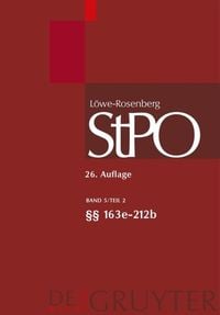 Produktbild: L&ouml;we/Rosenberg. Die Strafproze&szlig;ordnung und das Gerichtsverfassungsgesetz / &sect;&sect; 151-212b