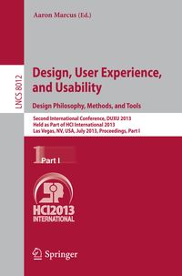 Produktbild: Design, User Experience, and Usability: Design Philosophy, Methods, and Tools