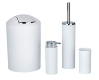 Produktbild: Bad Accessoire Set Mod. Calvo wei&szlig; matt, 4 tlg., Seifenspender, Zahnputzbecher, Toilettenb&uuml;rste &