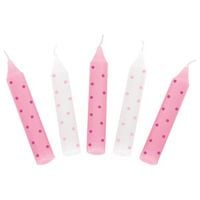 Produktbild: Geburtstagskerzen-Set, rosa gepunktet (f&uuml;r Geburtstagskr&auml;nze 106,Geburtstagskr&auml;nze 108,55985,60721,60726,60706)