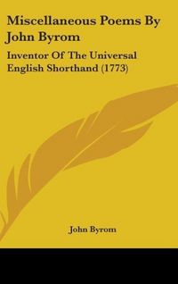 Produktbild: Miscellaneous Poems By John Byrom