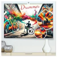 Produktbild: Drummer - Color Splash Rhythms: Trommelschl&auml;ge und Farbexplosionen (hochwertiger Premium Wandkalender 2026 DIN A2 quer), Kunstdruck in Hochglanz