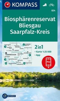 Produktbild: KOMPASS Wanderkarte 824 Biosph&auml;renreservat Bliesgau & Saarpfalz-Kreis 1:25.000