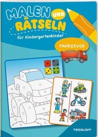 Produktbild: Malen und R&auml;tseln f&uuml;r Kindergartenkinder. Fahrzeuge
