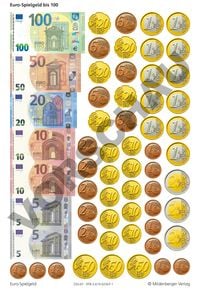 Produktbild: Spielgeld bis Euro 100, VPE 10 Bogen