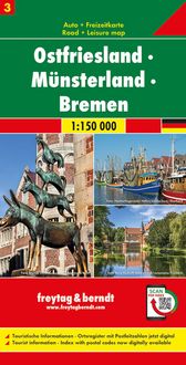 Produktbild: Ostfriesland - M&uuml;nsterland - Bremen, Autokarte 1:150.000