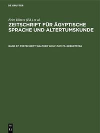 Produktbild: Festschrift Walther Wolf zum 70. Geburtstag