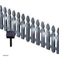 Produktbild: HTI-Living HTI-Living Zierzaun Nessa Solar Palisade 4-teilig Grau