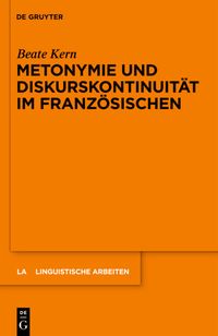 Produktbild: Metonymie und Diskurskontinuit&auml;t im Franz&ouml;sischen
