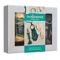 Produktbild: Makramee-Schmuckset &bdquo;Choose Happy&ldquo; (Petrol/Natur)