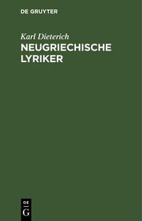 Produktbild: Neugriechische Lyriker