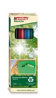 Produktbild: Edding Permanentmarker EcoLine 25, 4er Set