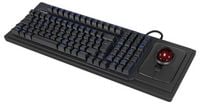 Produktbild: Keysonic KSK-8202ELU-T (DE) Kabelgebunden Tastatur Deutsch, QWERTZ Schwarz mit Trackball, Beleuchtet