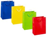 Produktbild: Idena Geschenktasche uni blau gelb rot gr&uuml;n 12x16x6cm 4fach sortiert 128g/m&sup2;