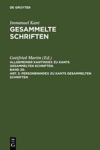 Produktbild: Personenindex zu Kants gesammelten Schriften