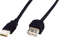 Produktbild: Digitus USB-Kabel USB 2.0 USB-A Stecker, USB-A Buchse 5.00 m Schwarz AK-300202-050-S