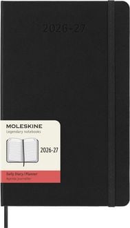 Produktbild: Moleskine 18 Monate Tagesnotizkalender 2026/2027, L/A5, 1 Tag = 1 Seite, Fester Einband, Schwarz
