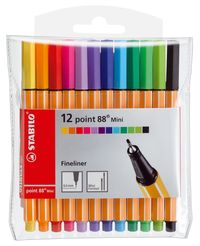 Produktbild: STABILO Fineliner - point 88 Mini - 12er Pack - mit 12 verschiedenen Farben