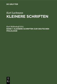 Produktbild: Kleinere Schriften zur deutschen Philologie