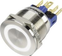 Produktbild: TRU COMPONENTS 1303050 GQ22S-11E/W/12V Vandalismusgesch&uuml;tzter Drucktaster 250 V/AC 3 A 1 x Aus/(Ein) tastend Wei&szlig; IP65 1 St.