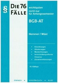 Produktbild: Die 76 wichtigsten F&auml;lle BGB AT