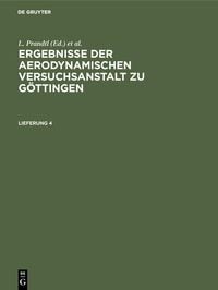 Produktbild: Ergebnisse der aerodynamischen Versuchsanstalt zu G&ouml;ttingen. Lfg. 4