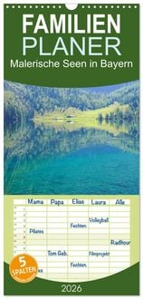 Produktbild: Familienplaner 2026 - Malerische Seen in Bayern mit 5 Spalten (Wandkalender, 21 x 45 cm) CALVENDO