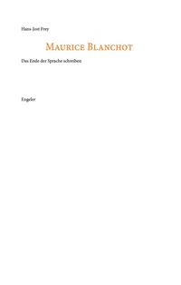 Produktbild: Maurice Blanchot
