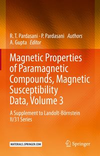 Produktbild: Magnetic Properties of Paramagnetic Compounds, Magnetic Susceptibility Data, Volume 3