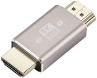 Produktbild: SpeaKa Professional SP-11301996 HDMI Adapter [1x HDMI-Stecker - 1x HDMI-Stecker] Grau UHD 8K @ 60 Hz, UHD 4K @ 120 Hz Stecker 180&deg; gedreht