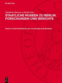 Produktbild: Kunsthistorische und volkskundliche Beitr&auml;ge
