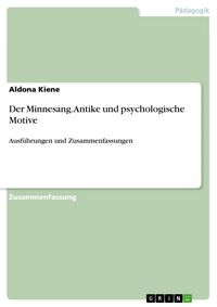 Produktbild: Der Minnesang. Antike und psychologische Motive