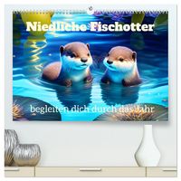 Produktbild: Niedliche Fischotter begleiten dich durch das Jahr (hochwertiger Premium Wandkalender 2026 DIN A2 quer), Kunstdruck in Hochglanz