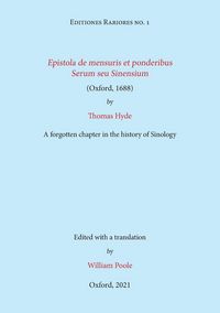 Produktbild: Epistola de mensuris et ponderibus Serum seu Sinensium (Oxford, 1688) by Thomas Hyde