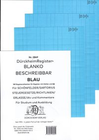 Bild vom Artikel DürckheimRegister® BLANKO-BLAU beschreibbar für Gesetzessammlungen vom Autor Constantin Dürckheim