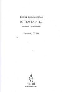 Produktbild: Jo tem la nit, per a cot mixt i piano