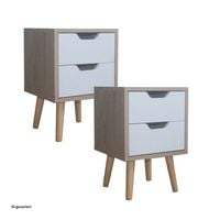 Produktbild: HTI-Living HTI-Living Nachttisch 2 Schubladen 2er-Set Thekla Sonoma Wei&szlig;