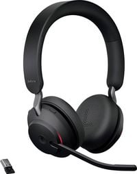 Produktbild: Jabra Evolve2 65 MS On Ear Headset Bluetooth&reg; Stereo Schwarz Lautst&auml;rkeregelung, Batterieladeanzeige, Mikrofon-Stummschaltung Telefon