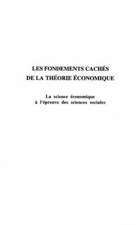 Produktbild: Les fondements caches de la theorie economique