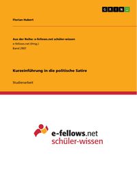 Produktbild: Kurzeinf&uuml;hrung in die politische Satire